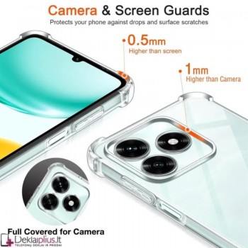 Silikoninis - Anti shock dėklas - su kameros apsauga - skaidrus (Huawei Honor X5C Plus) Silikoninis - Anti shock dėklas - su kameros apsauga - skaidrus (Huawei Honor X5C Plus)
